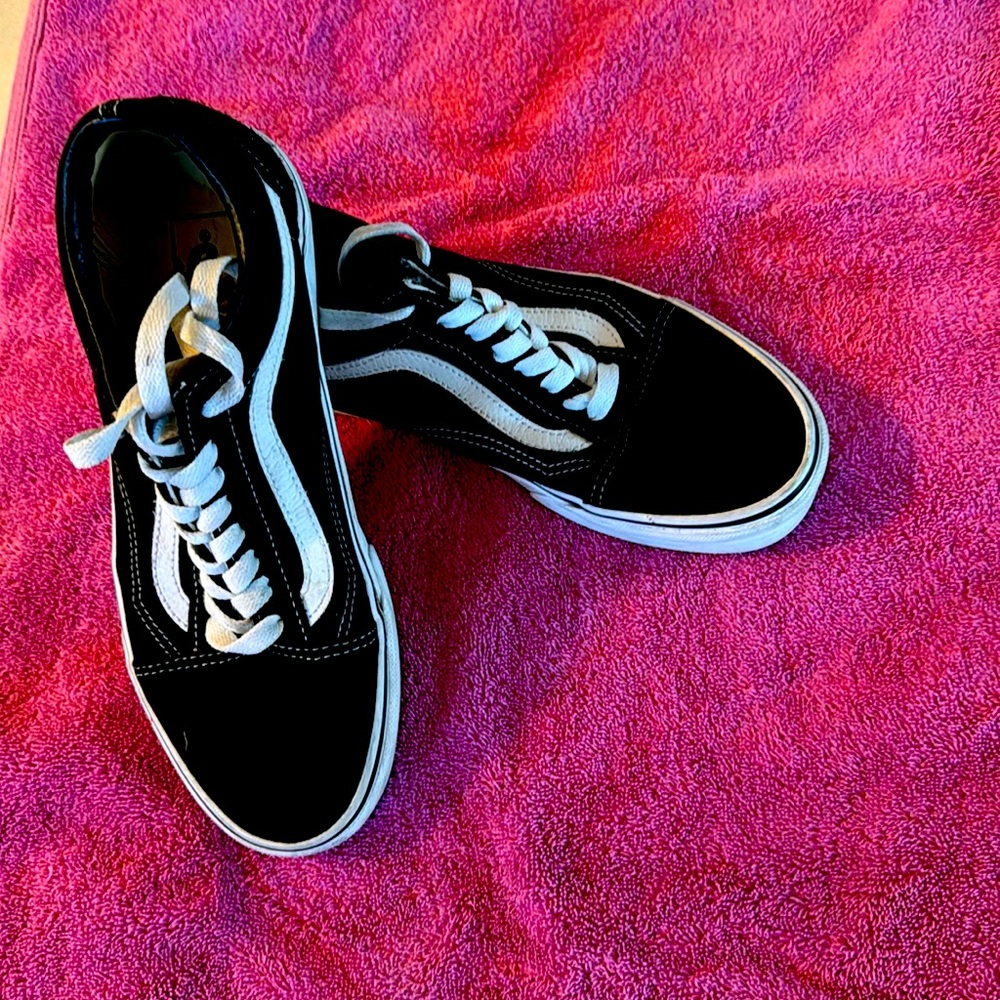 Black Vans With White Stripe Barely Used. - image 1